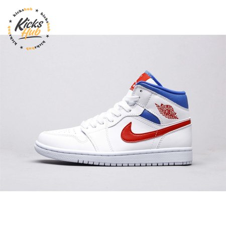 Air Jordan 1 Mid White Red Royal 36-46