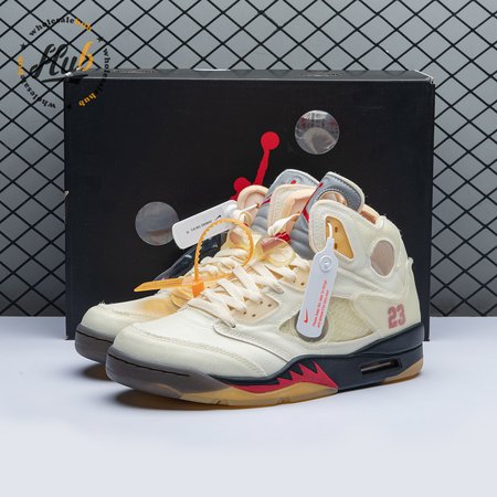 OFF-WHITE x Air Jordan 5 "Sail" 40-47.5