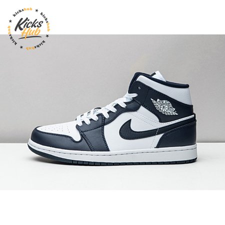 Jordan 1 Mid White Metallic Gold Obsidian 554724-174 Size 36-47.5