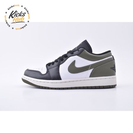 Jordan 1 Low Black Toe Medium Olive 553558-092 Unisex Size