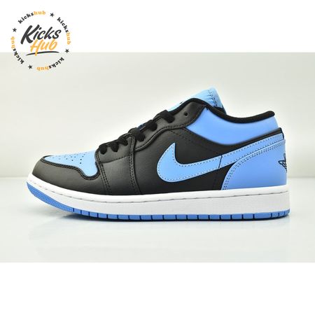 Jordan 1 Low Black University Blue 553558-041 Unisex Size